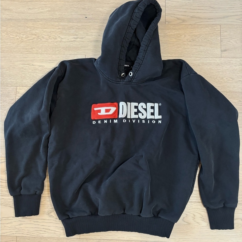 Diesel Black and Red Hoodie for Men